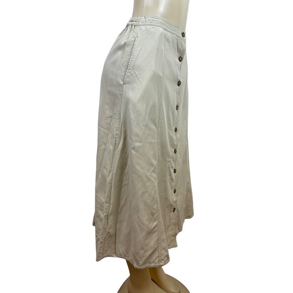 Talbots Womens Beige Button-Front A-Line Skirt Size 6 - Picture 2 of 8